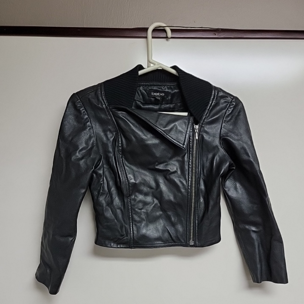 Girls black leather jacket